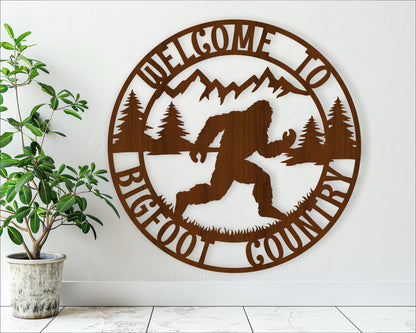 Bigfoot welcome to bigfoot country wall sign design SVG / DXF / AI / PDF / CDR