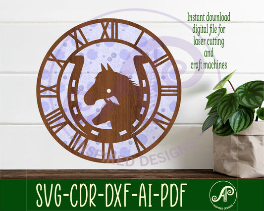 Horse shoe clock template design