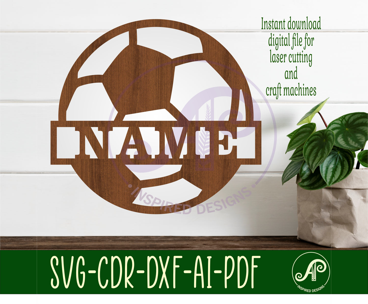 Soccer shape name sign SVG / DXF / AI / PDF / CDR