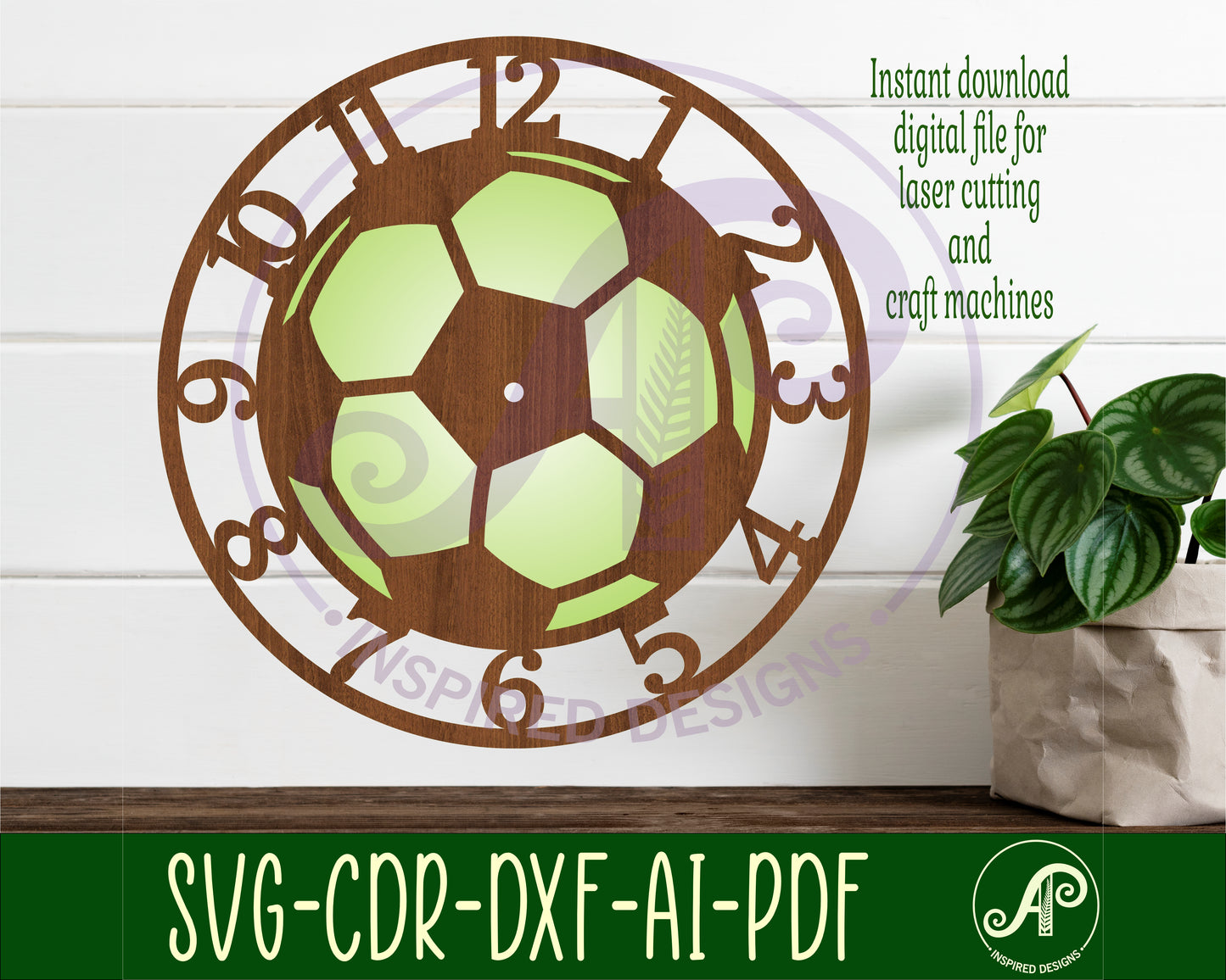 Soccer ball clock template design