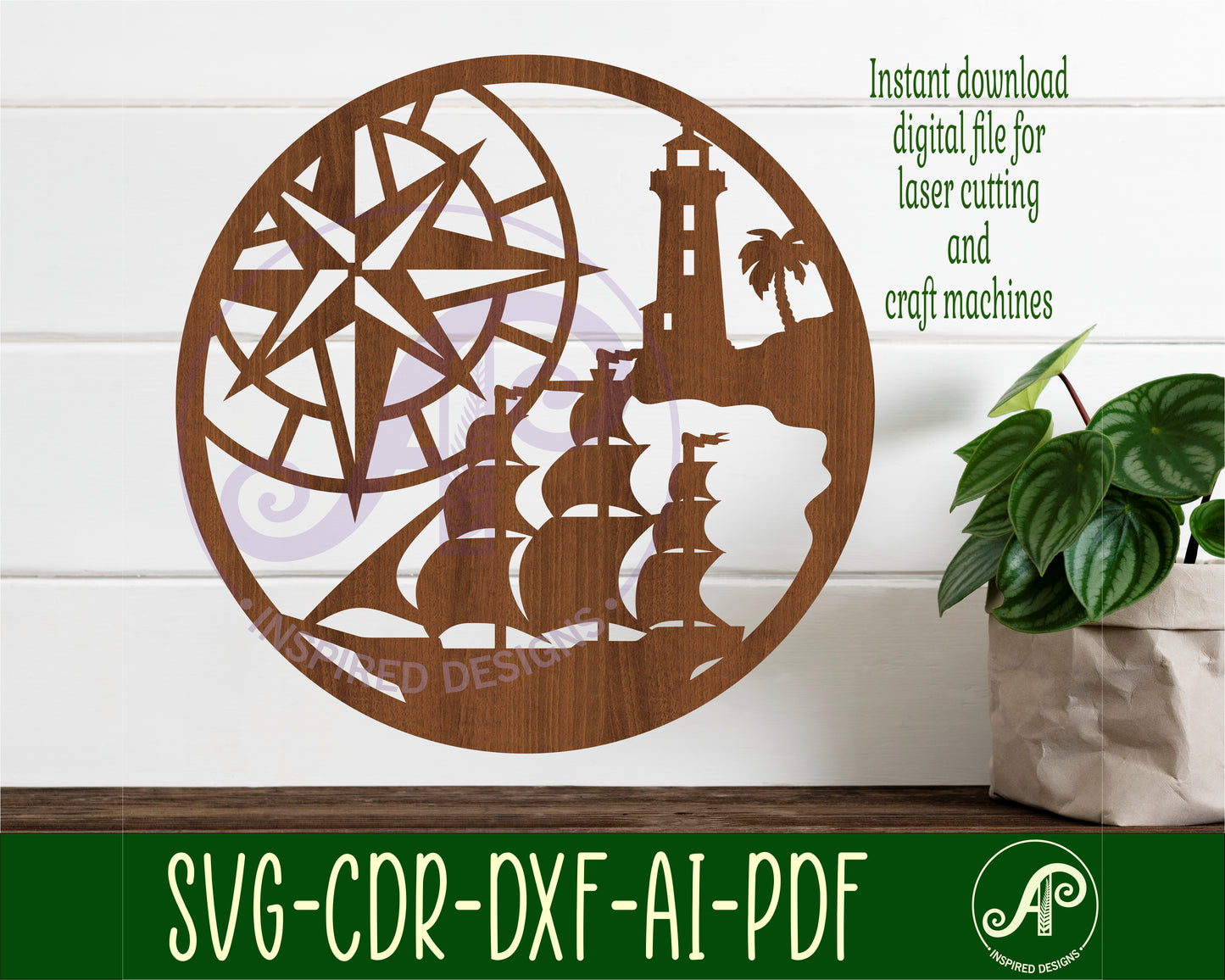 Nautical wall sign design SVG / DXF / AI / PDF / CDR