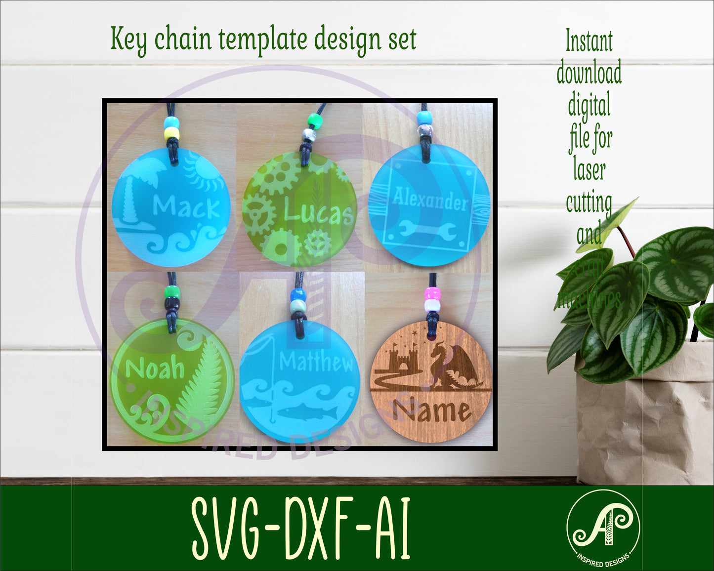 Round tag designs set 2  SVG / DXF / AI