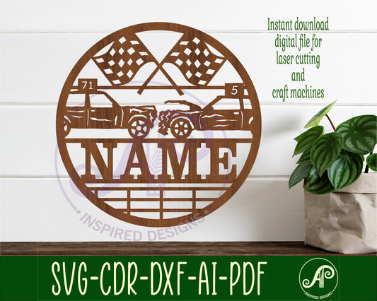 Demolition Derby name wall sign. SVG / DXF / AI / PDF / CDR