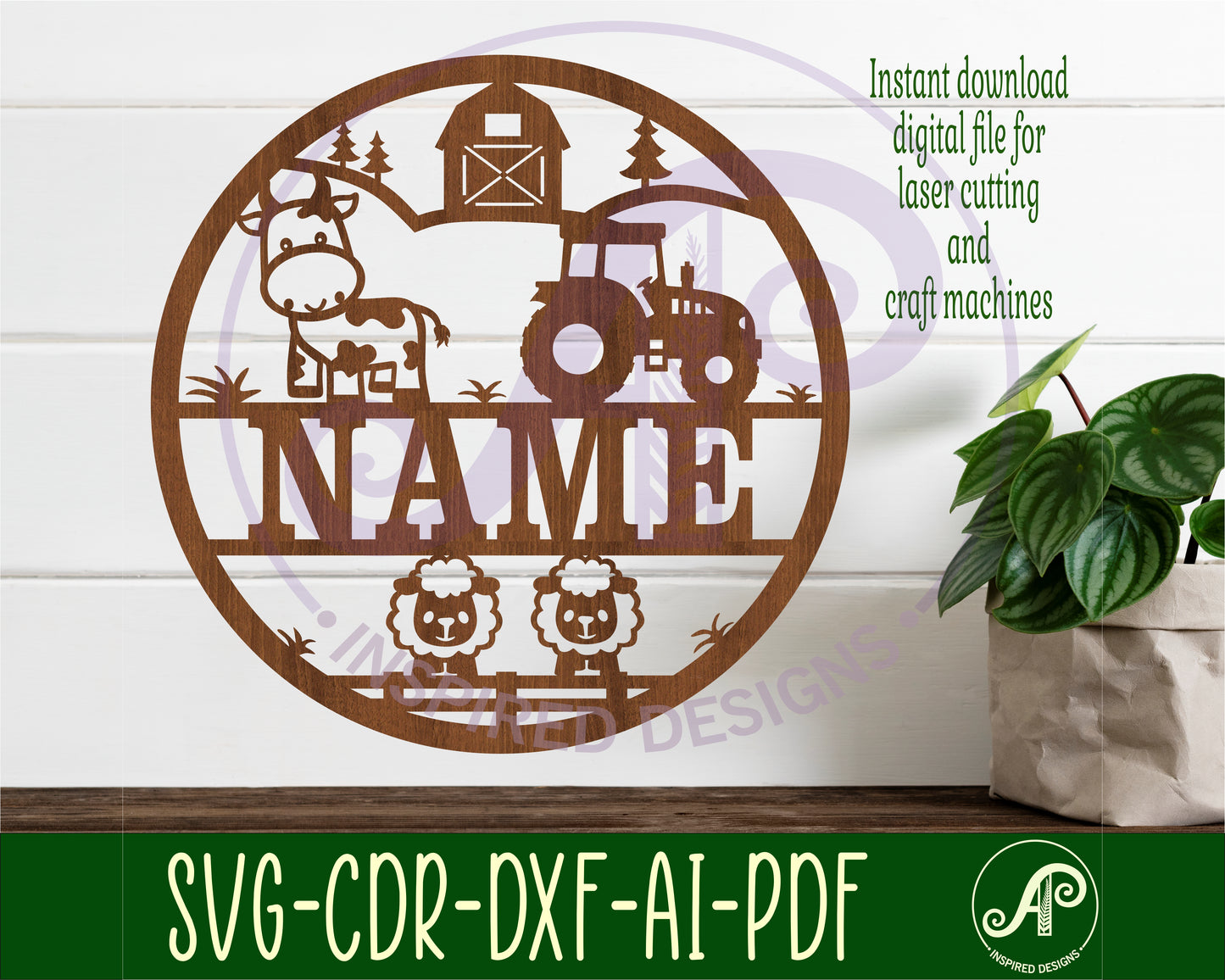 Farm name wall sign. SVG / DXF / AI / PDF / CDR