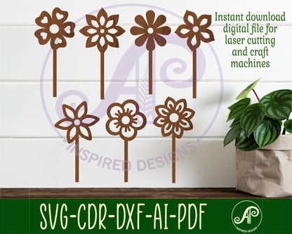 Flower cupcake topper design SVG / DXF / AI / PDF / CDR