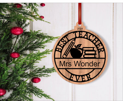 Best teacher engraved ornament design SVG / DXF / AI