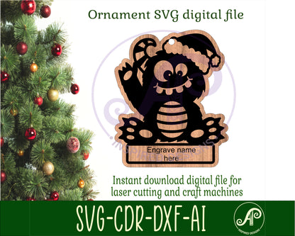 Monster engraved ornament design SVG / DXF / AI