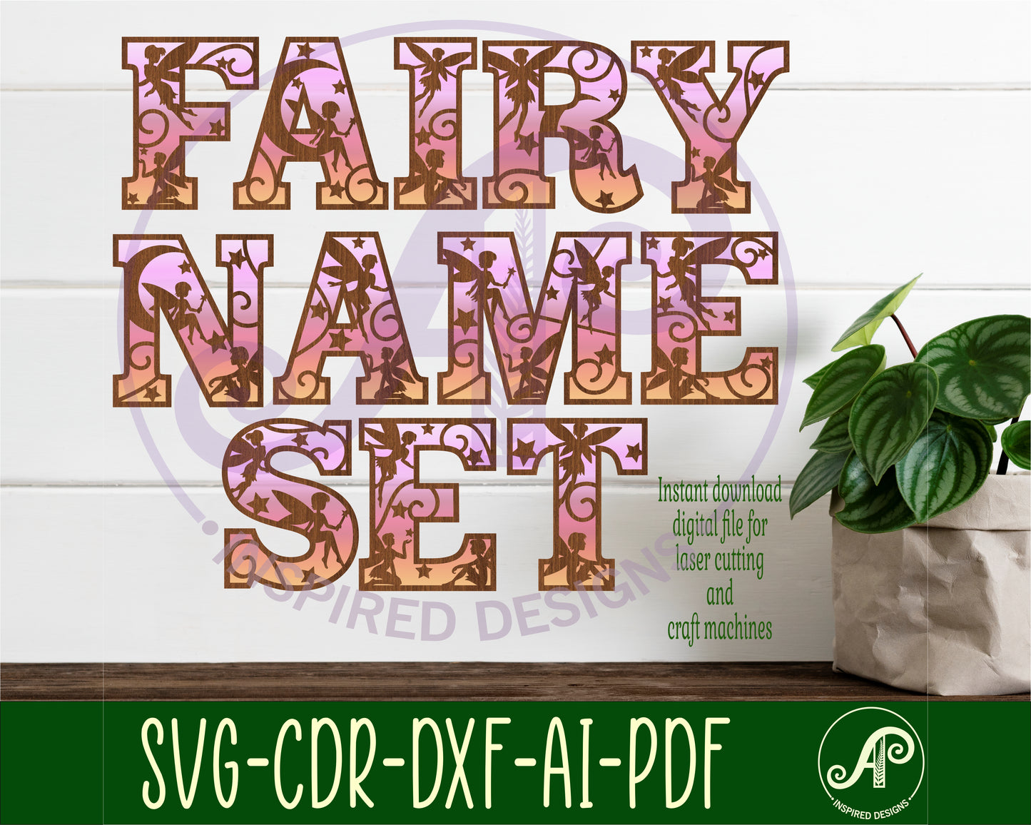 Fairy alphabet letter set. 49 letter options