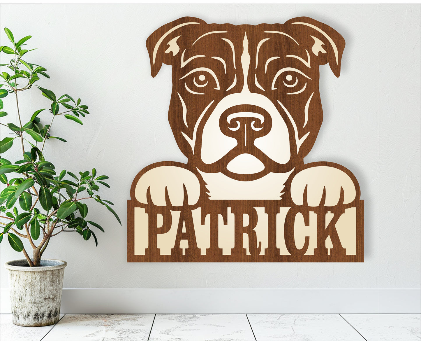 Pitbull dog name sign SVG / DXF / AI / PDF / CDR