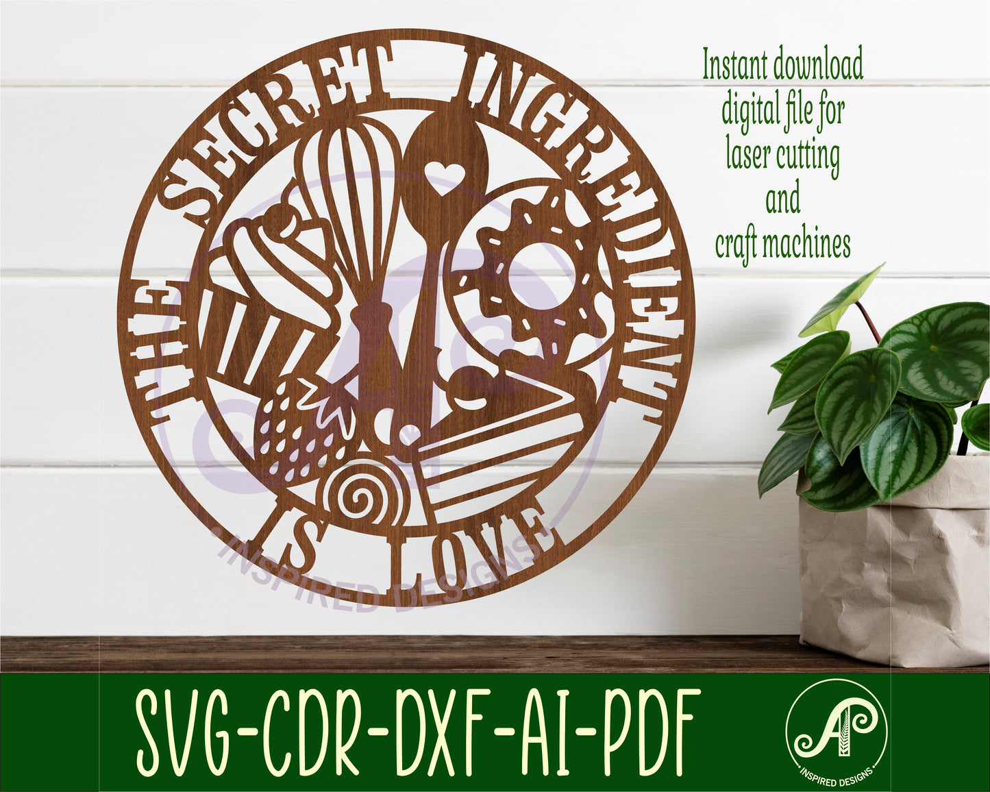 The secret ingredient wall sign design SVG / DXF / AI / PDF / CDR