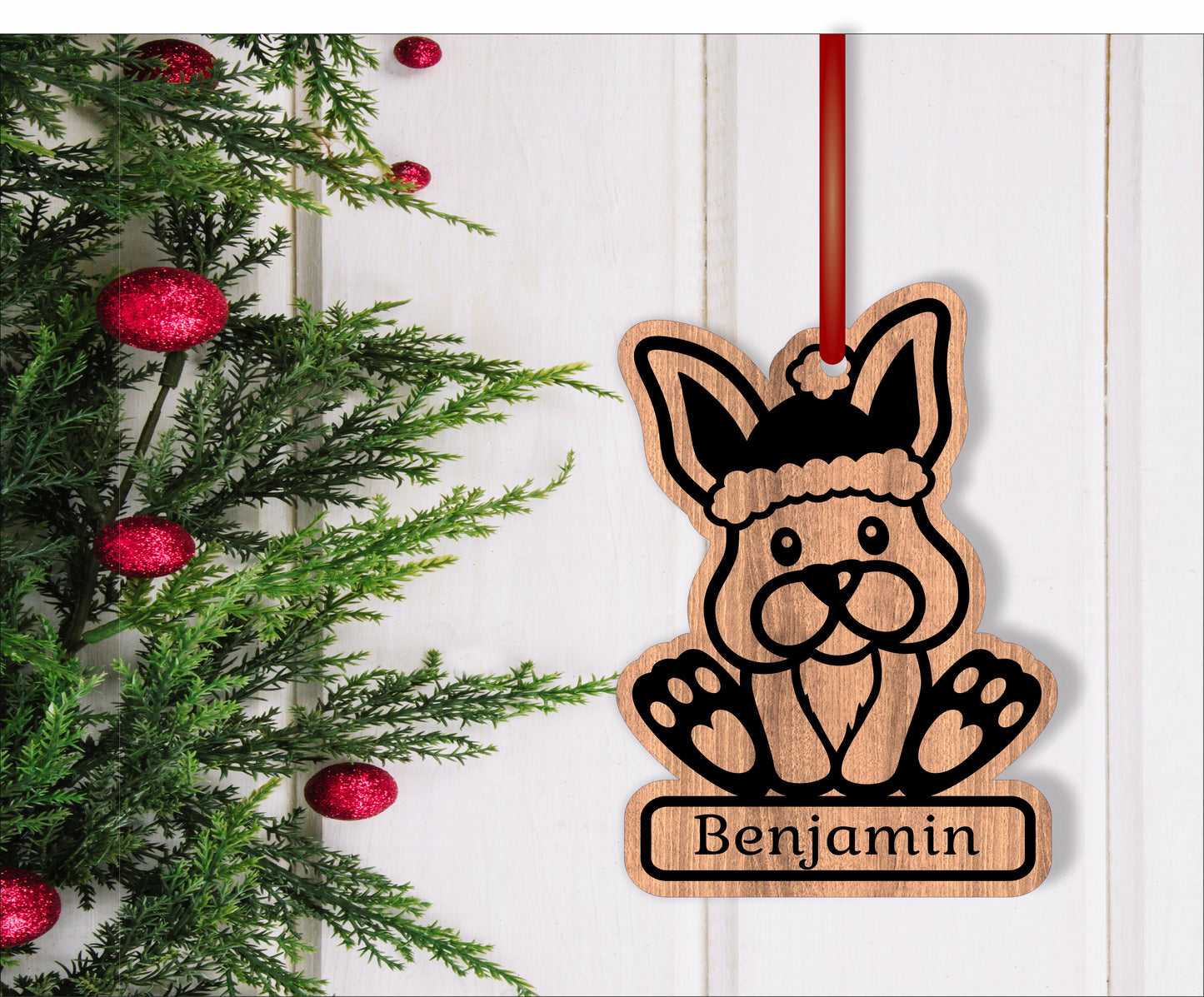 Cute Bunny engraved ornament design SVG / DXF / AI