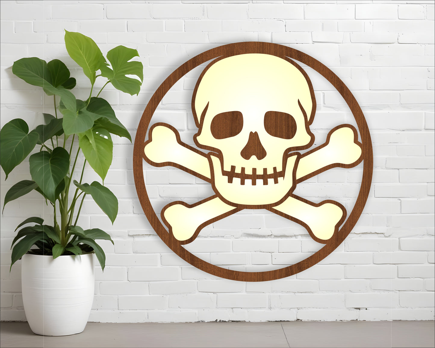 Skull and bones wall sign design SVG / DXF / AI / PDF / CDR