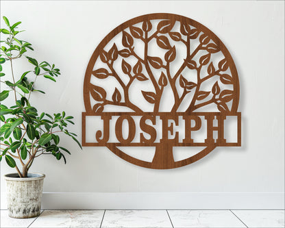 Tree name wall sign. SVG / DXF / AI / PDF / CDR