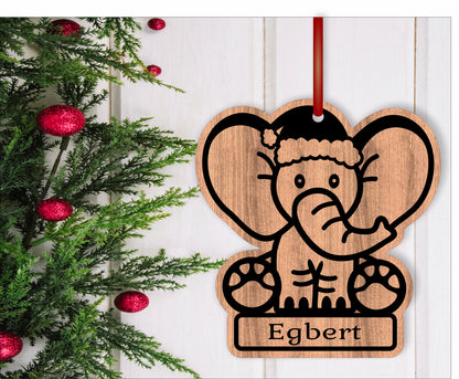 Cute Elephant engraved ornament design SVG / DXF / AI