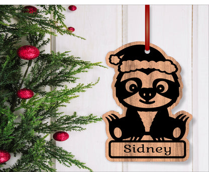 Cute Sloth engraved ornament design SVG / DXF / AI