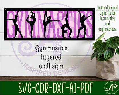 Gymnastics wall sign design SVG / DXF / AI / PDF / CDR