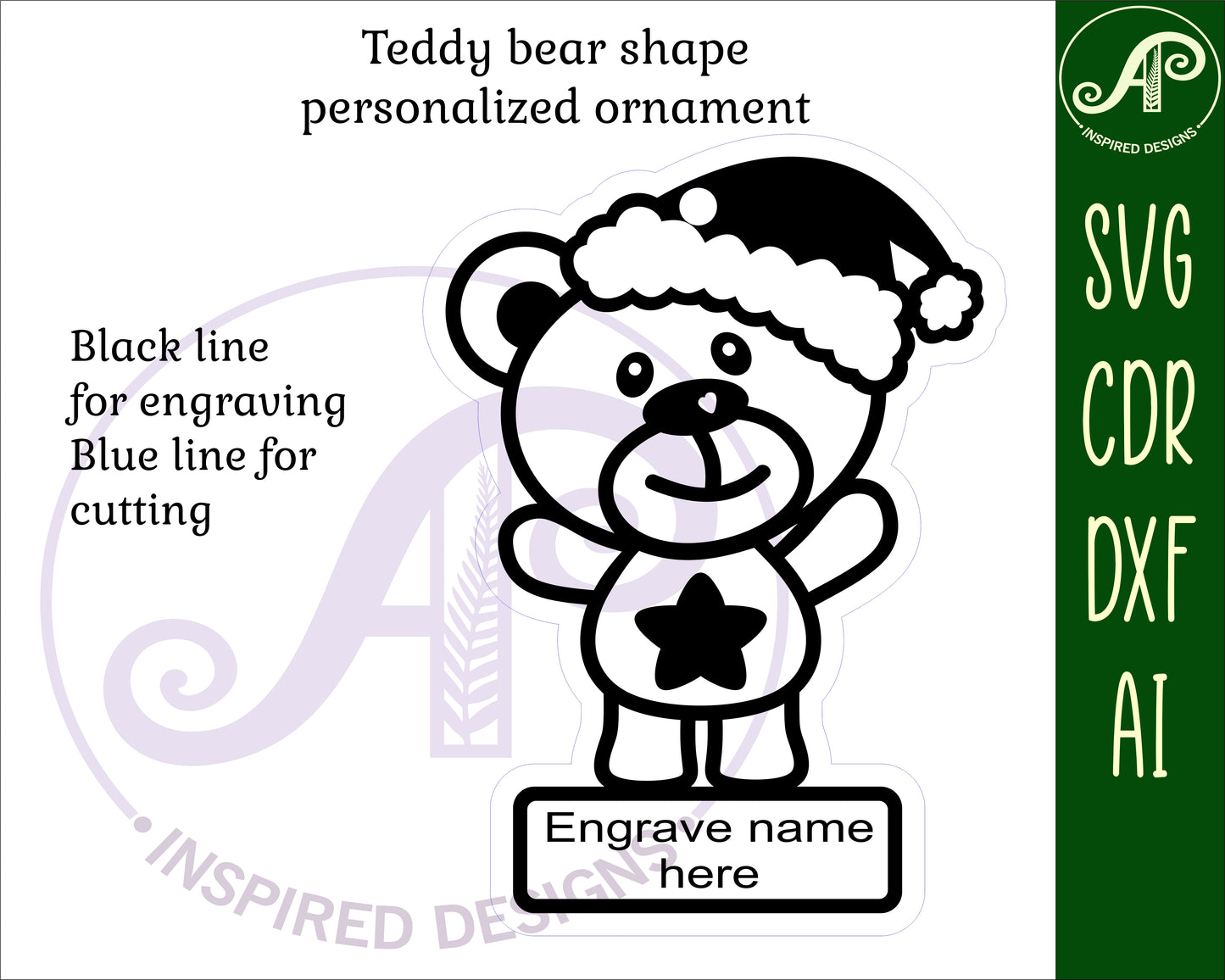 Teddy bear ornament ornament design SVG / DXF / AI