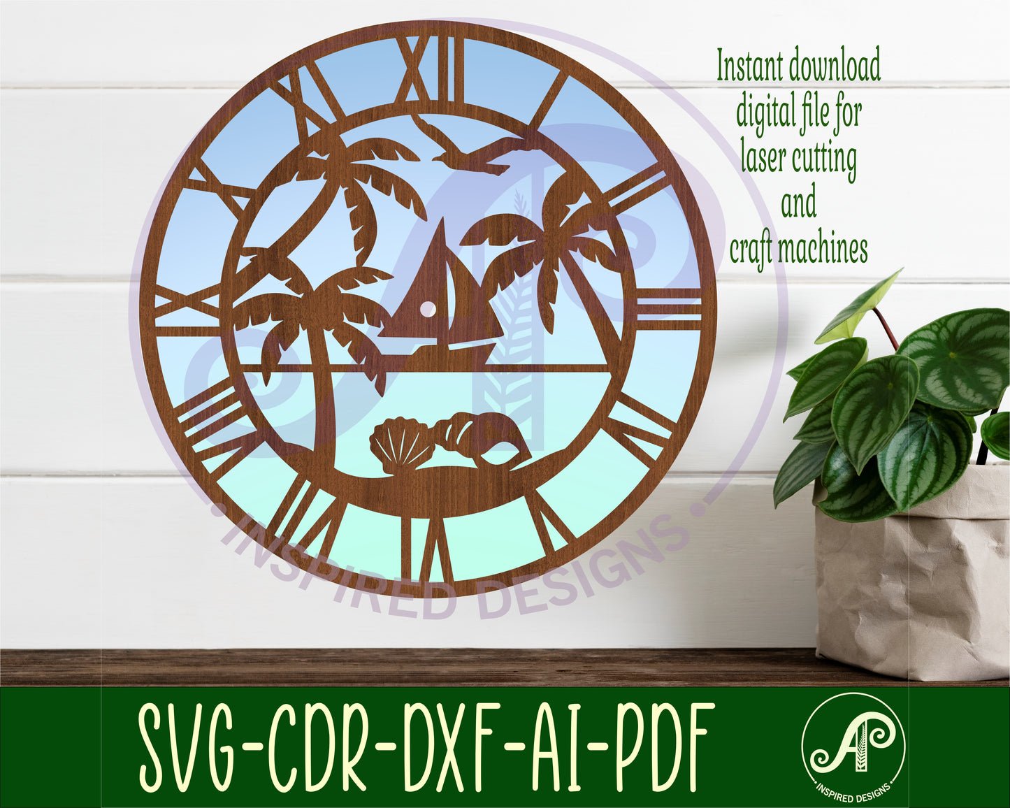 Beach clock template design