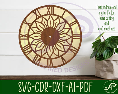 Sunflower clock template design