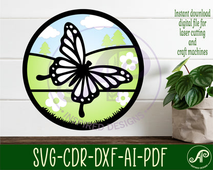 Butterfly layered wall sign design SVG / DXF / AI / PDF / CDR