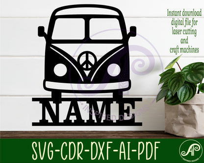 Vintage van name sign SVG / DXF / AI / PDF / CDR