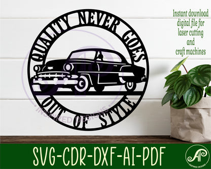 Classic car C 54 wall sign design SVG / DXF / AI / PDF / CDR