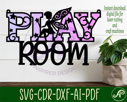 Fairy play room sign wall sign design SVG / DXF / AI / PDF / CDR