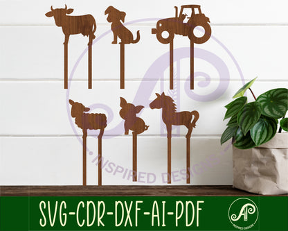 Farm cupcake topper designs SVG / DXF / AI / PDF / CDR