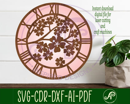 Cherry blossom clock template design