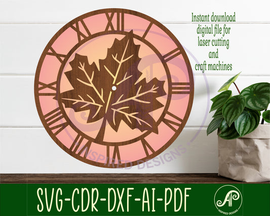 Maple leaf wall clock template design