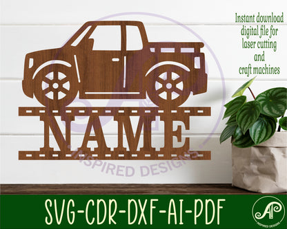 Truck design shape name sign SVG / DXF / AI / PDF / CDR