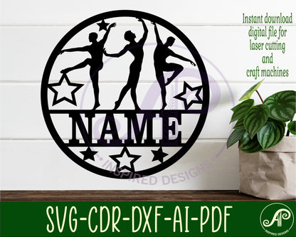 Male Ballet name wall sign. SVG / DXF / AI / PDF / CDR