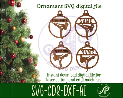 Karate Christmas Ornament SVG laser cut files