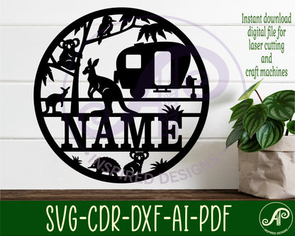 Australian caravan name wall sign. SVG / DXF / AI / PDF / CDR