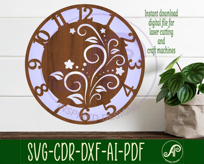 Flourish wall clock template designs