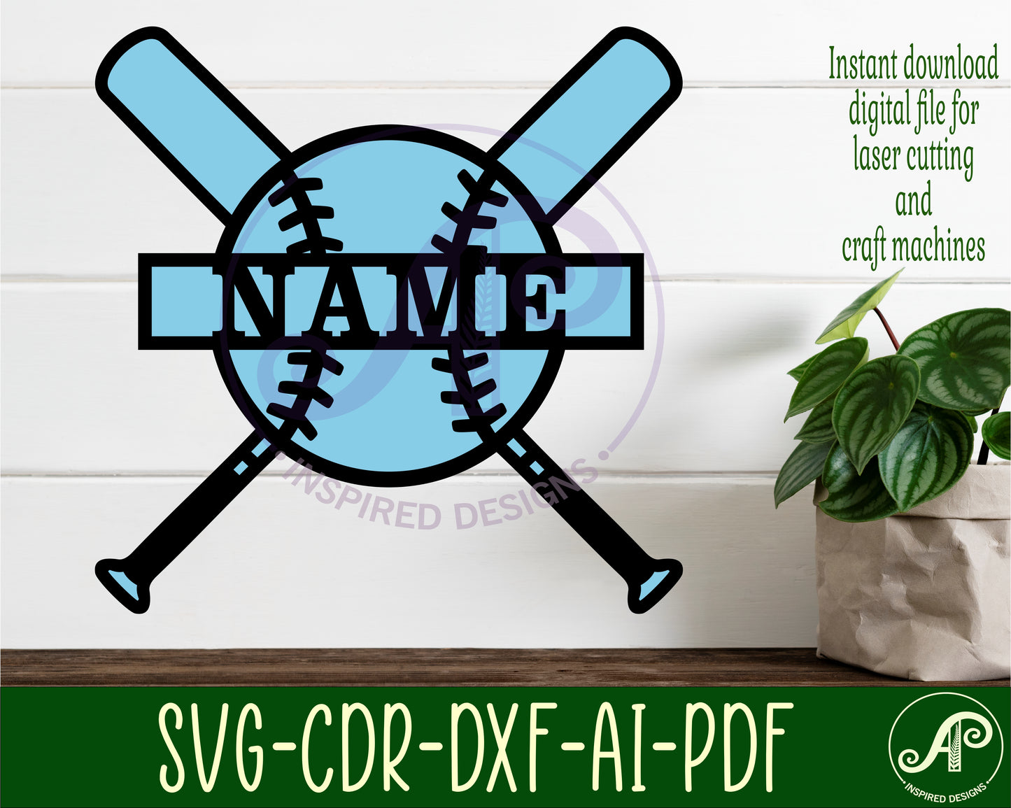 Baseball shape name sign SVG / DXF / AI / PDF / CDR