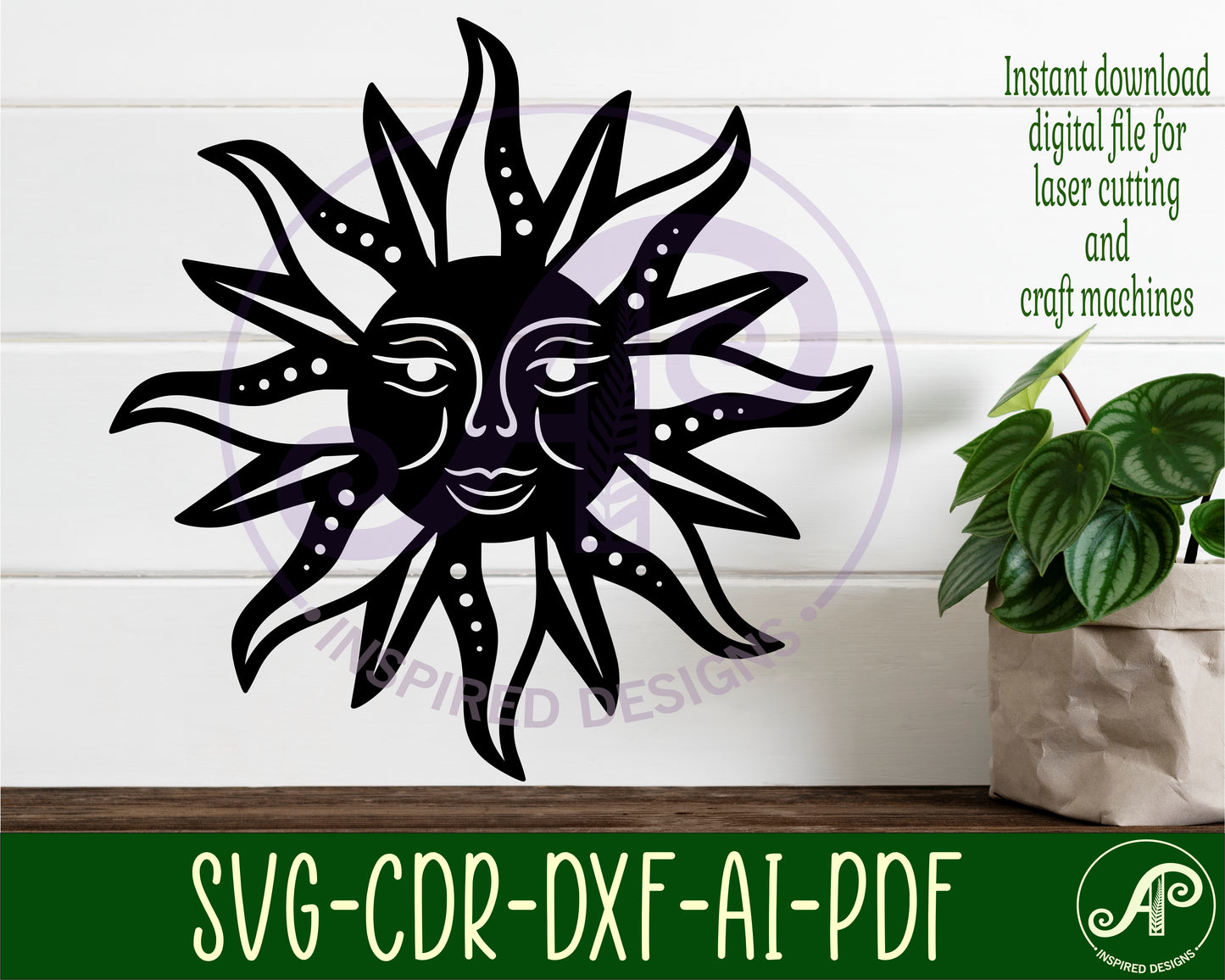 Sun wall sign design SVG / DXF / AI / PDF / CDR