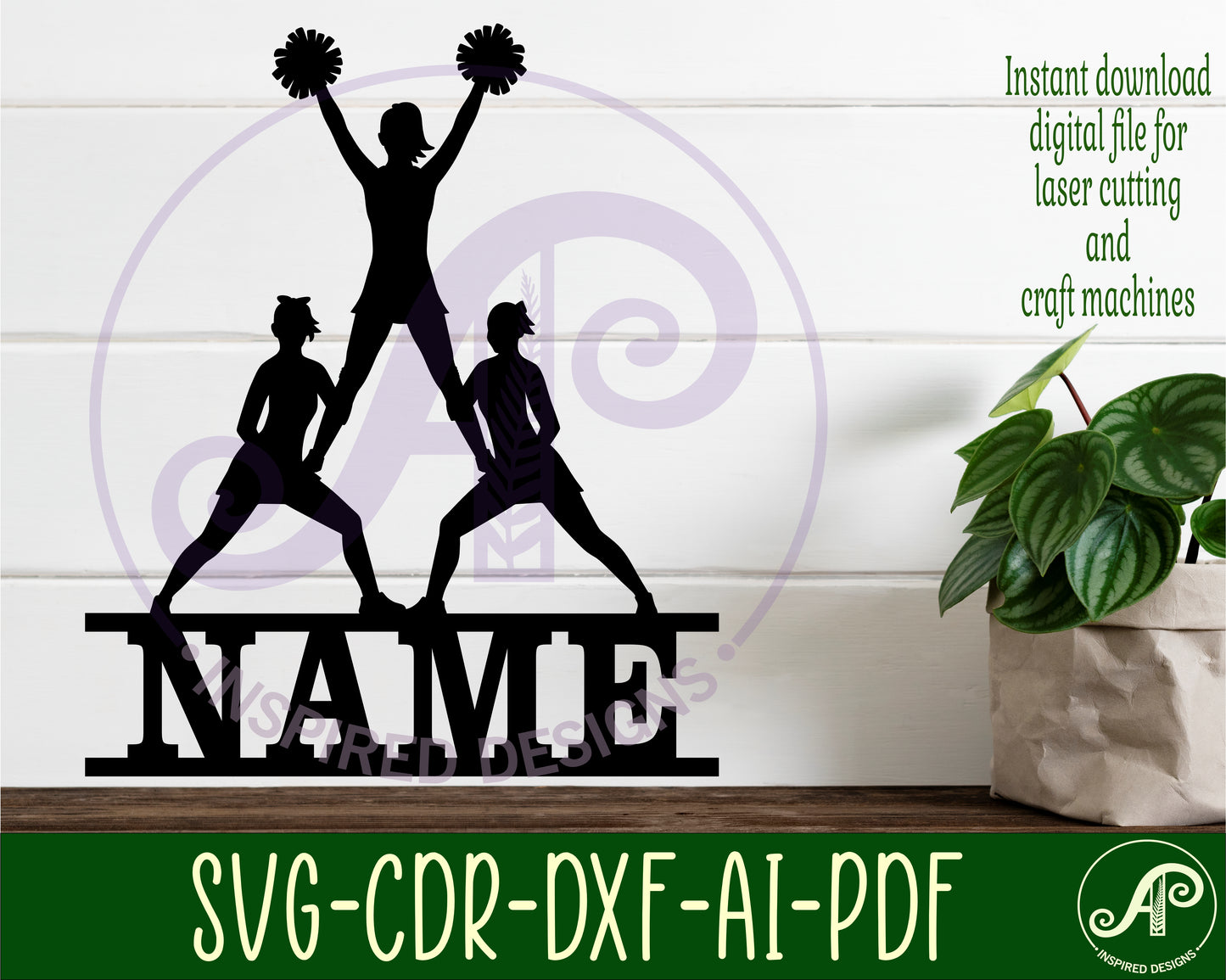 Cheerleading name sign SVG / DXF / AI / PDF / CDR