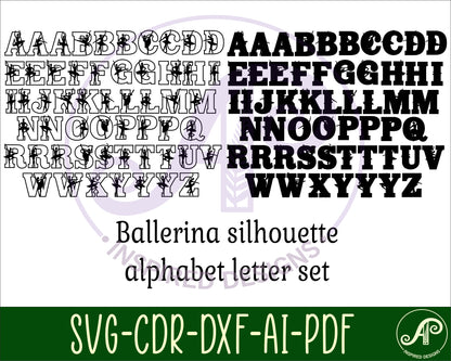 Ballerina alphabet letter set. 55 letter options