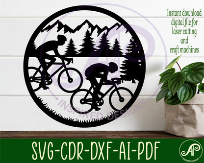 Cyclist wall sign design SVG / DXF / AI / PDF / CDR