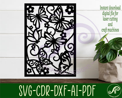 Butterfly A4 wall sign design SVG / DXF / AI / PDF / CDR