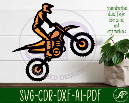 Motocross wall sign design SVG / DXF / AI / PDF / CDR