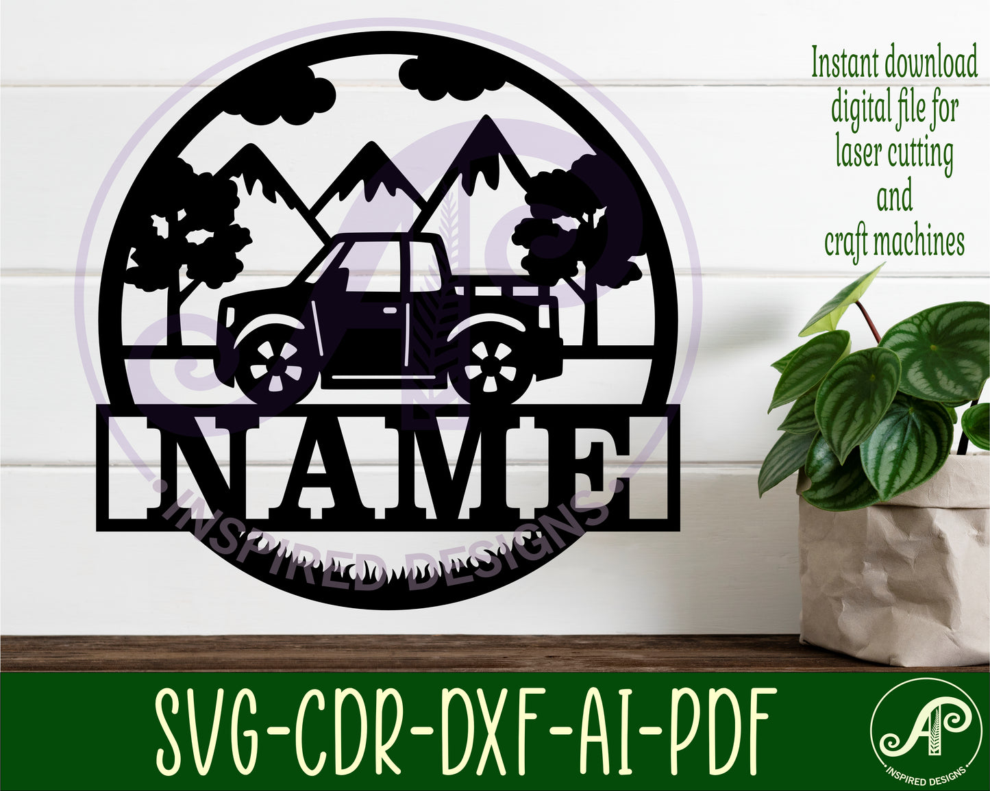 Truck name wall sign. SVG / DXF / AI / PDF / CDR