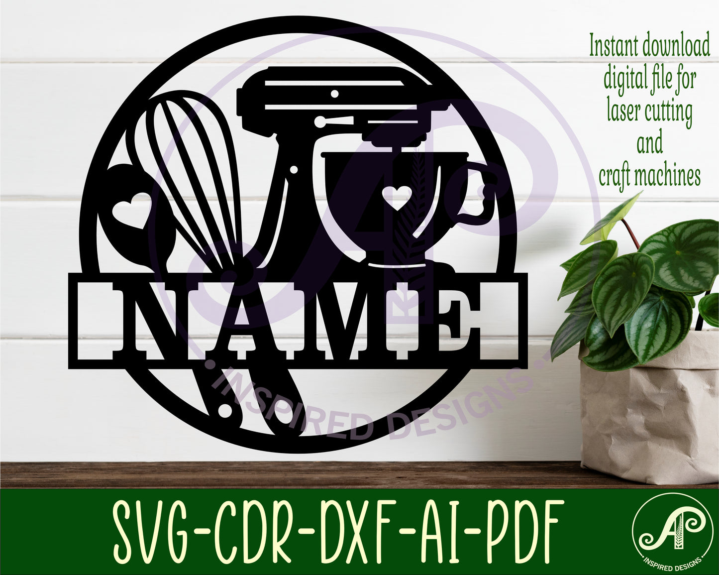 Baker name wall sign. SVG / DXF / AI / PDF / CDR