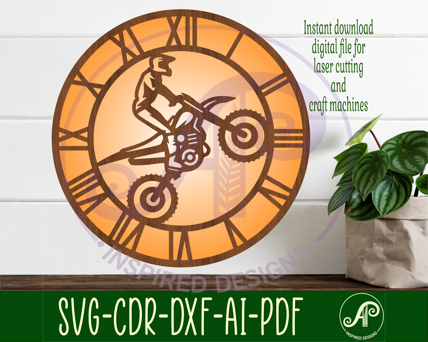 Motocross wall clock template designs