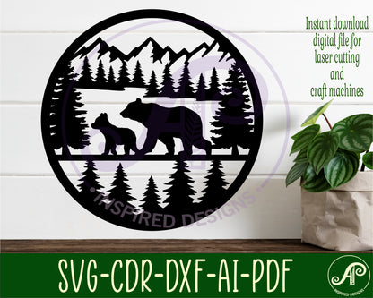 Bears wall sign design SVG / DXF / AI / PDF / CDR