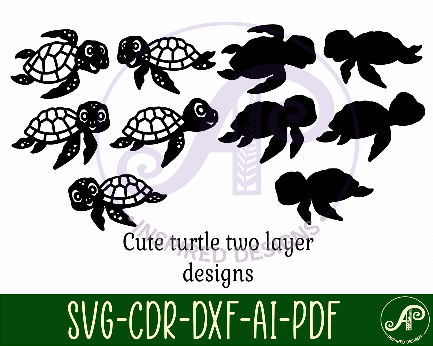 Turtle designs, 5 two layer shapes