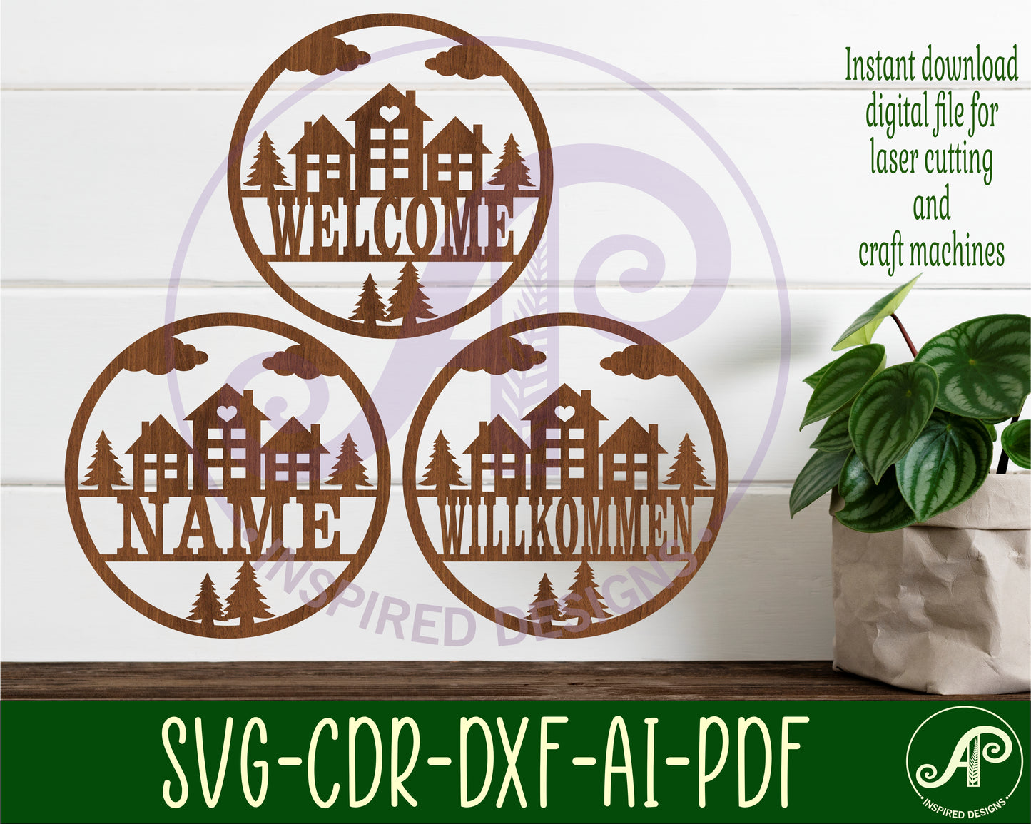 Houses name wall sign. SVG / DXF / AI / PDF / CDR