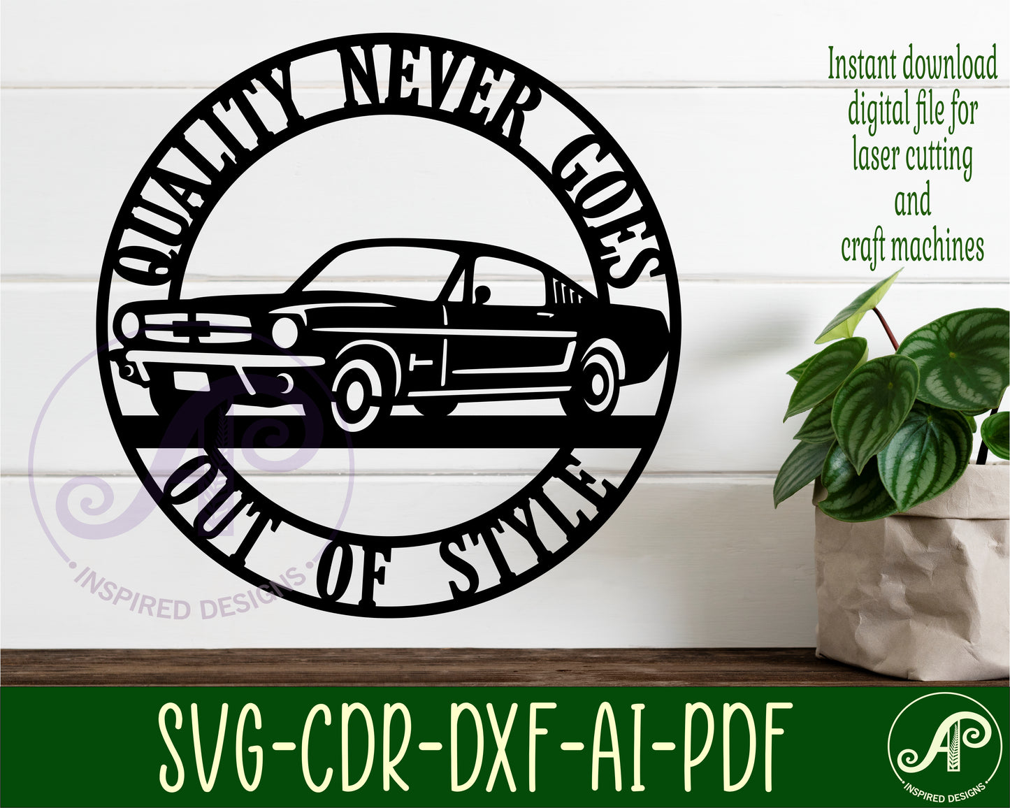 Mustang wall sign design SVG / DXF / AI / PDF / CDR