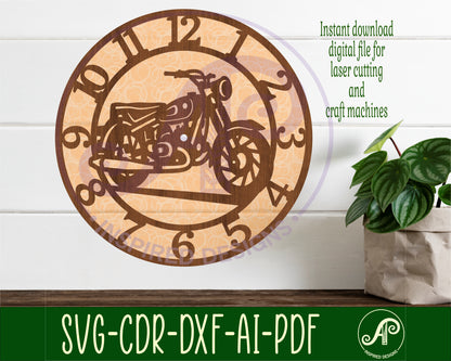 Motorcycle wall clock template design